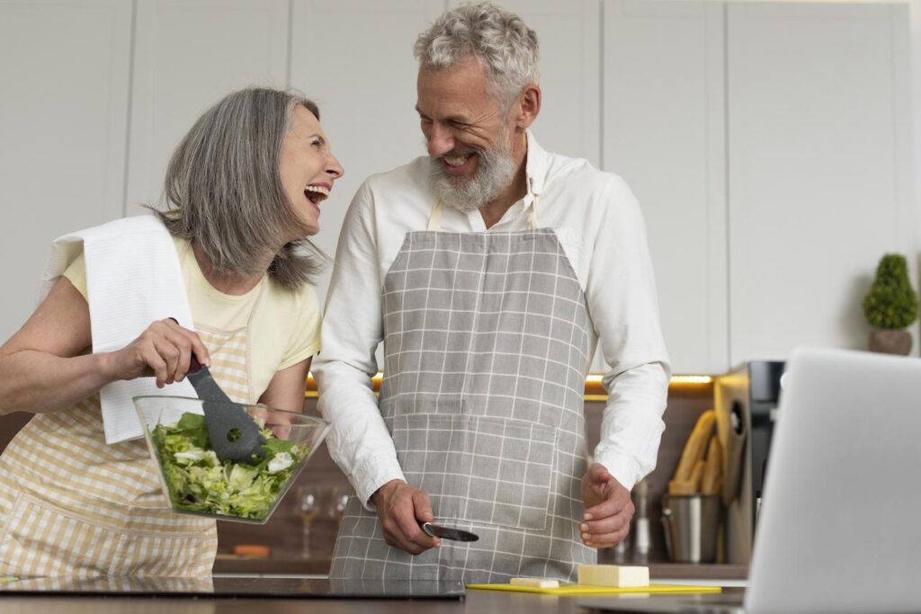 Hormone therapy for men in Denver helps this man cook with his wife